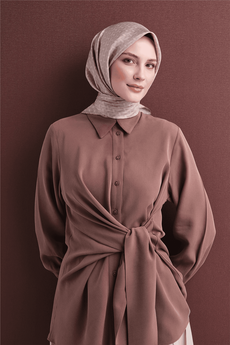 Armine Saf İpek Sura Eşarp 9622D - Bej 2
