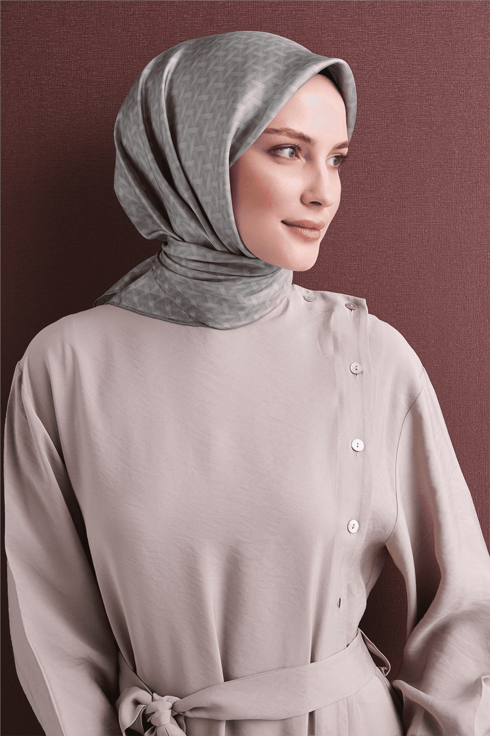 Armine Saf İpek Sura Eşarp 9622D - Gri 2