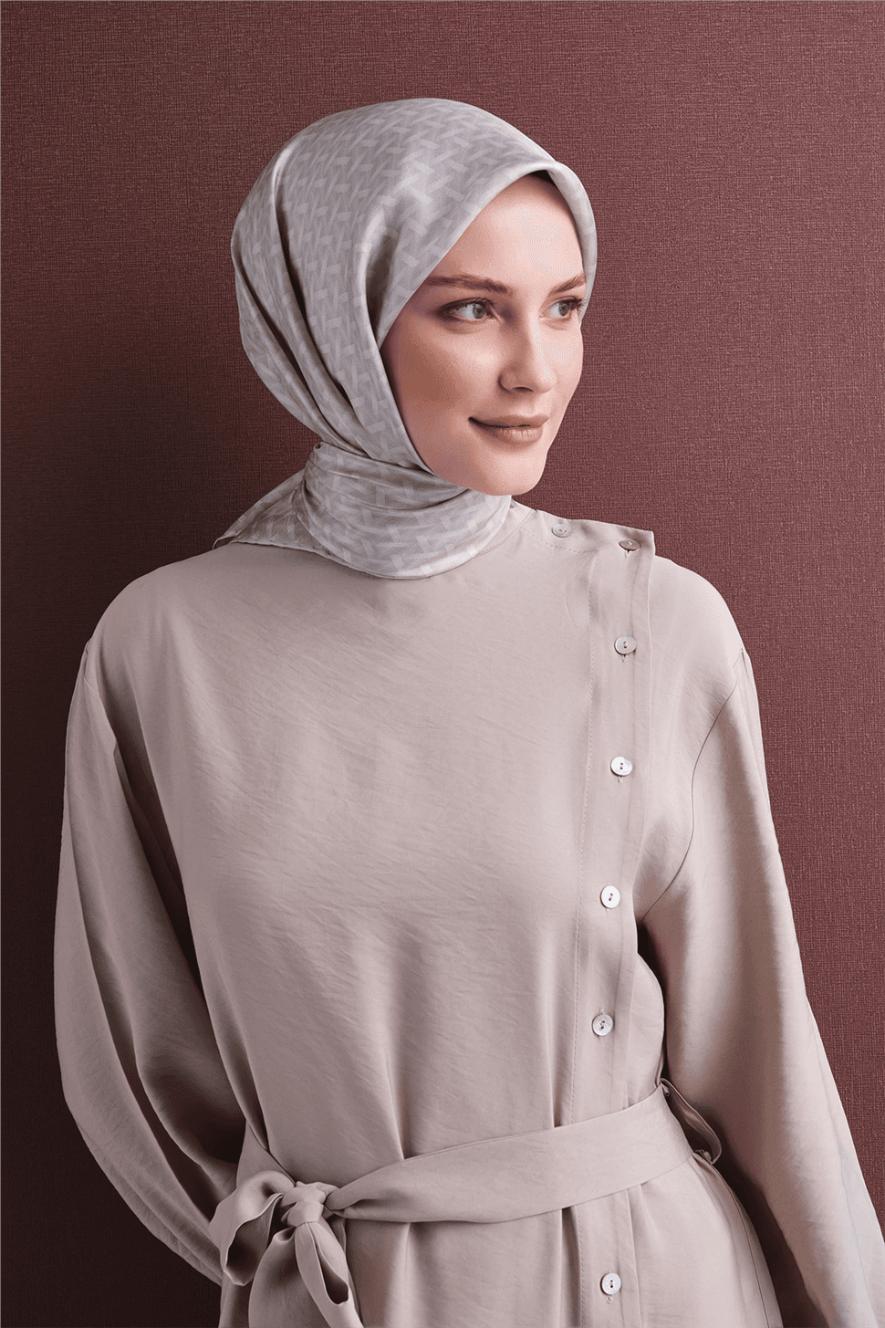 Armine Saf İpek Twill Eşarp 9622D - Beyaz 1