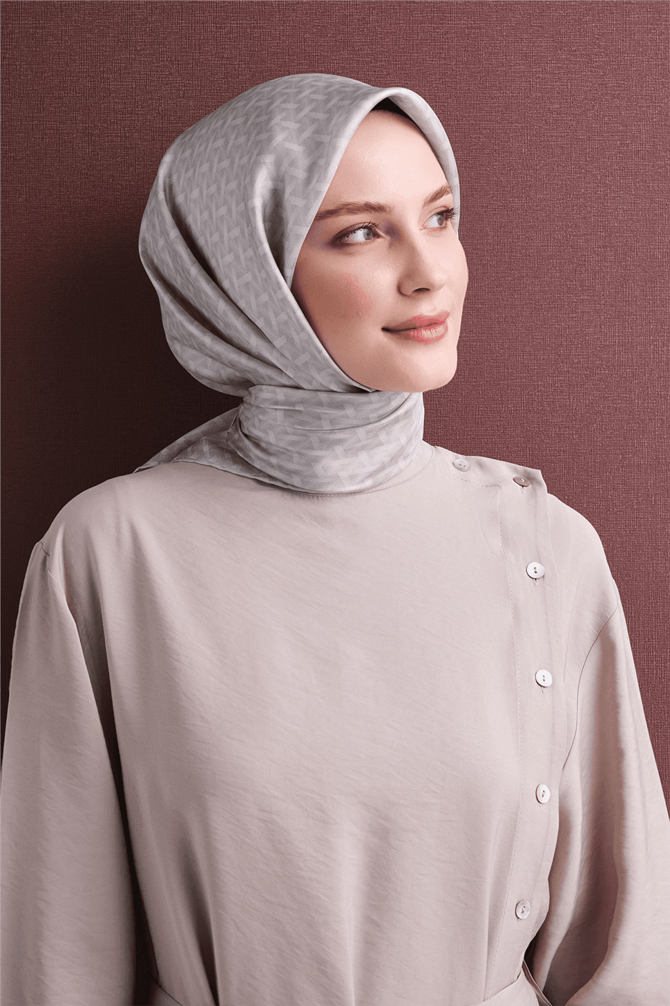 Armine Saf İpek Twill Eşarp 9622D - Beyaz 4