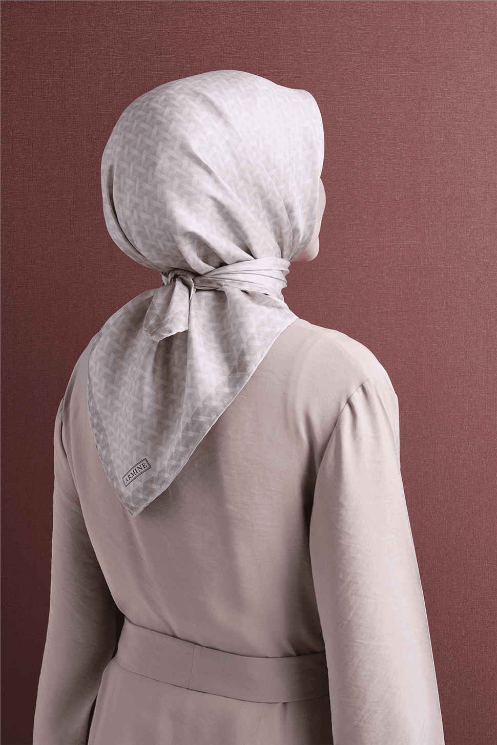 Armine Saf İpek Twill Eşarp 9622D - Beyaz 5