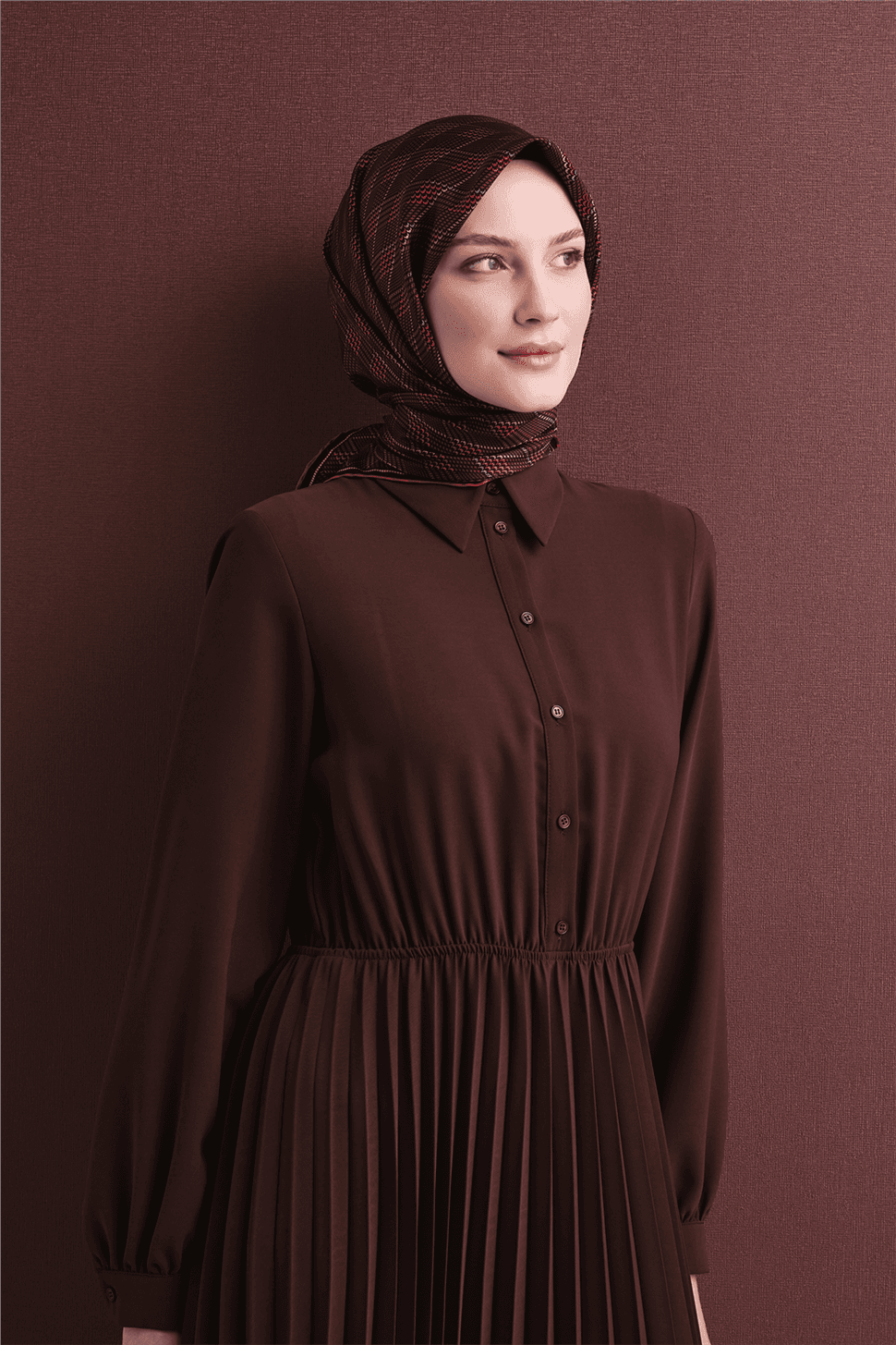 Armine Saf İpek Twill Eşarp 9626D - Bordo 1