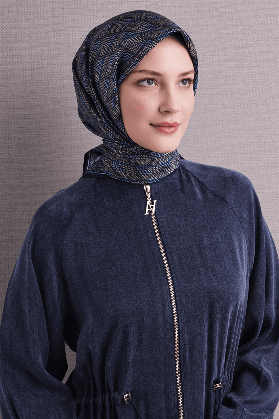 Armine Saf İpek Twill Eşarp 9626D - Mavi 3