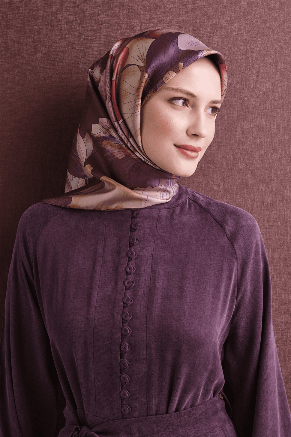 Armine Saf İpek Sura Eşarp 9627D - Mor 2