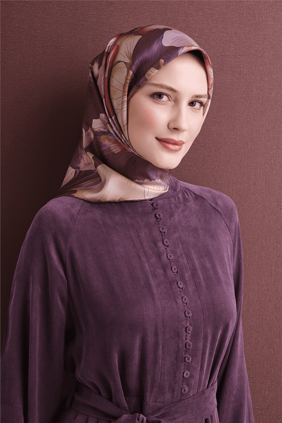 Armine Saf İpek Sura Eşarp 9627D - Mor 3