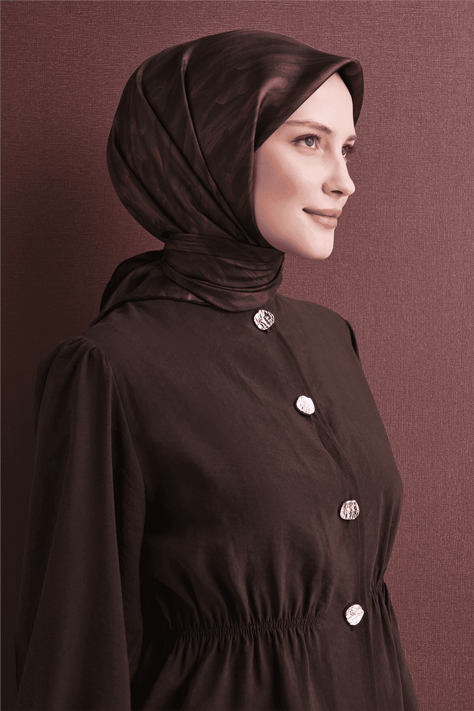 Armine Saf İpek Sura Eşarp 9630D - Kahverengi 4