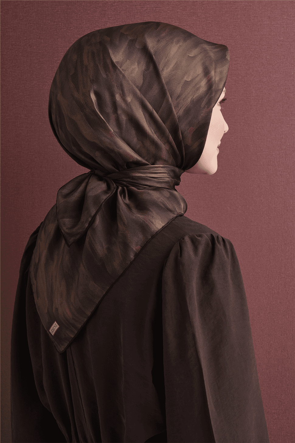 Armine Saf İpek Sura Eşarp 9630D - Kahverengi 6