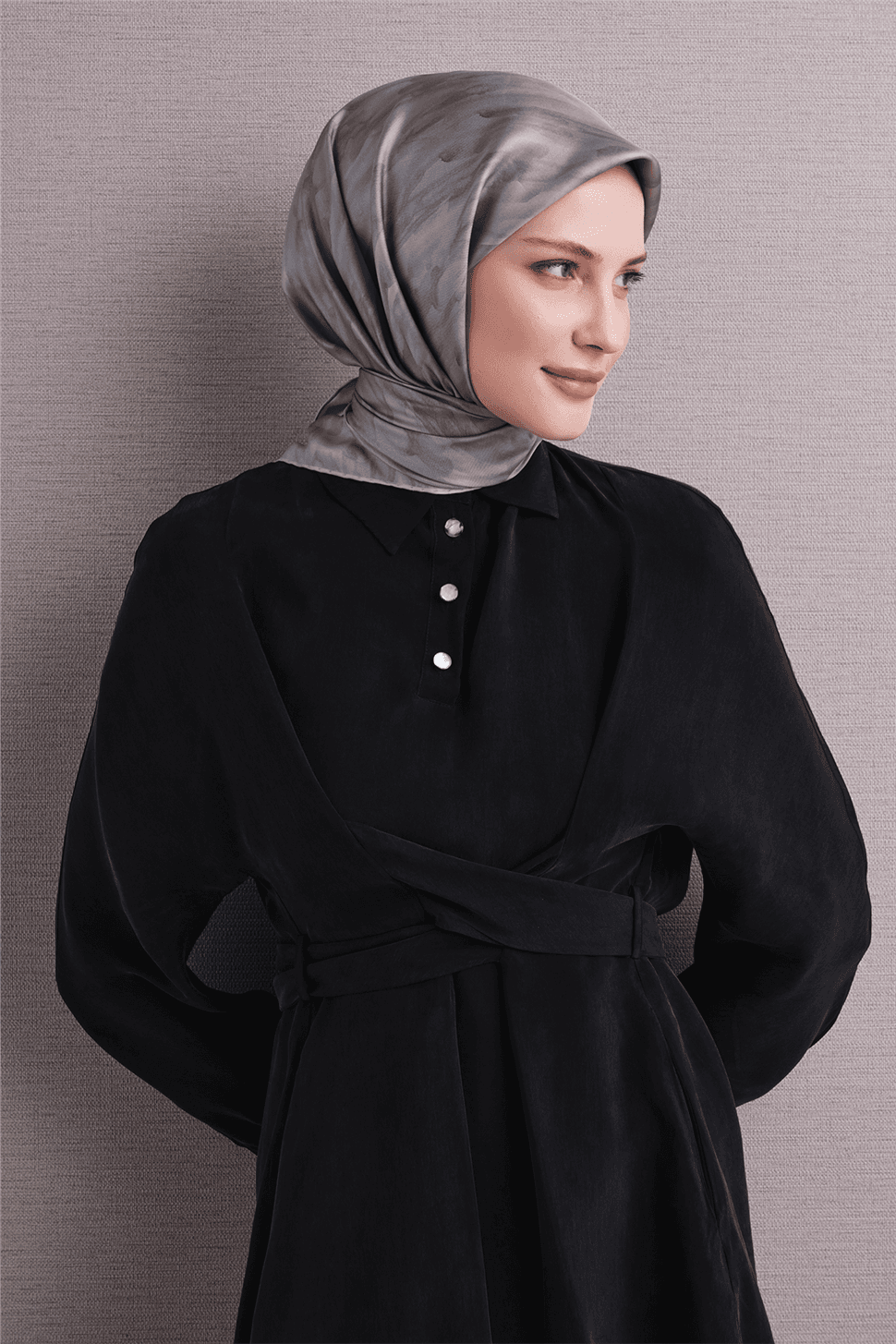 Armine Saf İpek Sura Eşarp 9630D - Gri 1