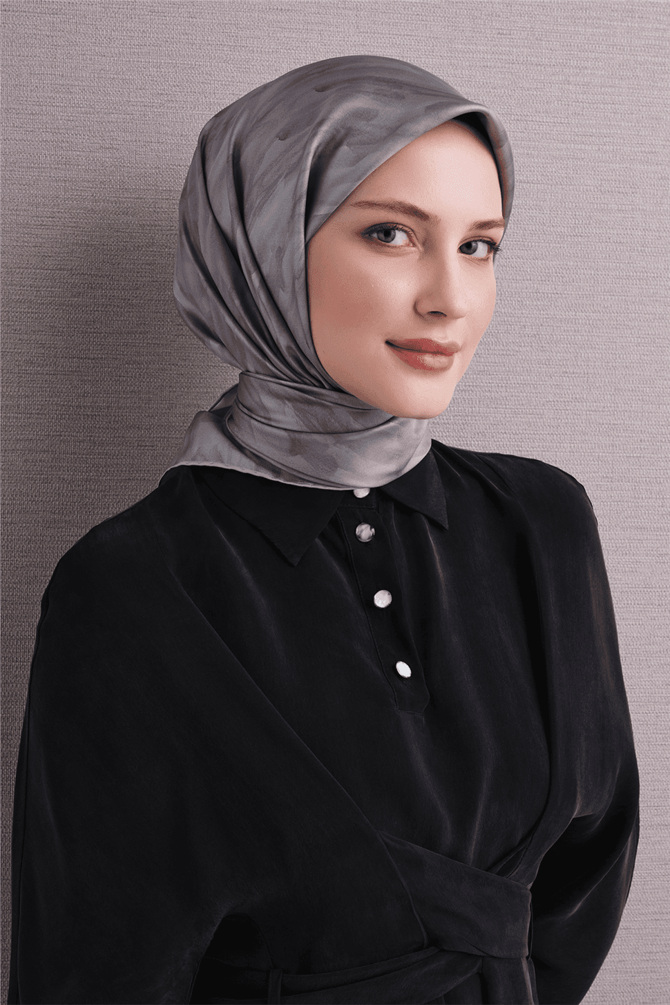 Armine Saf İpek Sura Eşarp 9630D - Gri 2