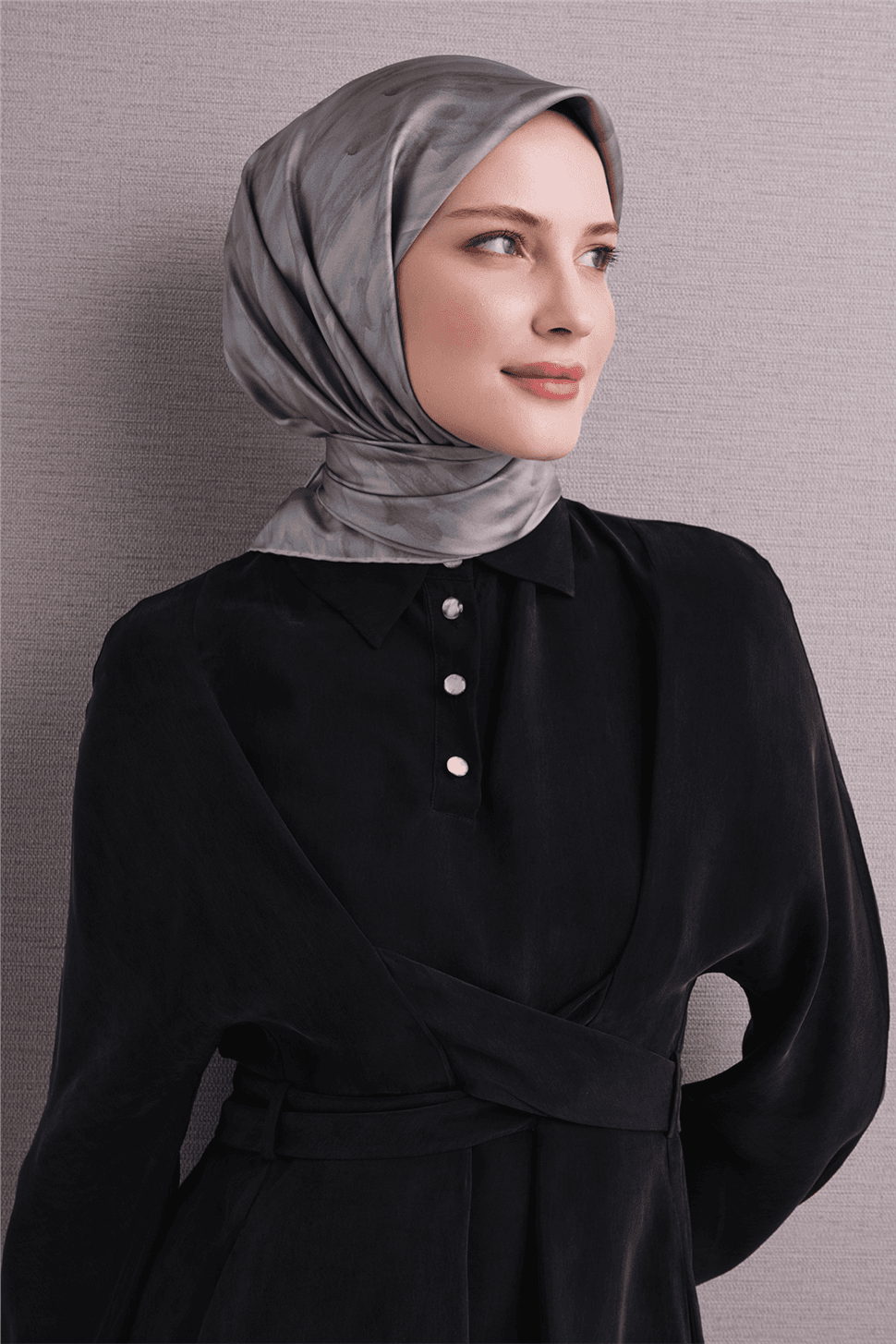Armine Saf İpek Sura Eşarp 9630D - Gri 3