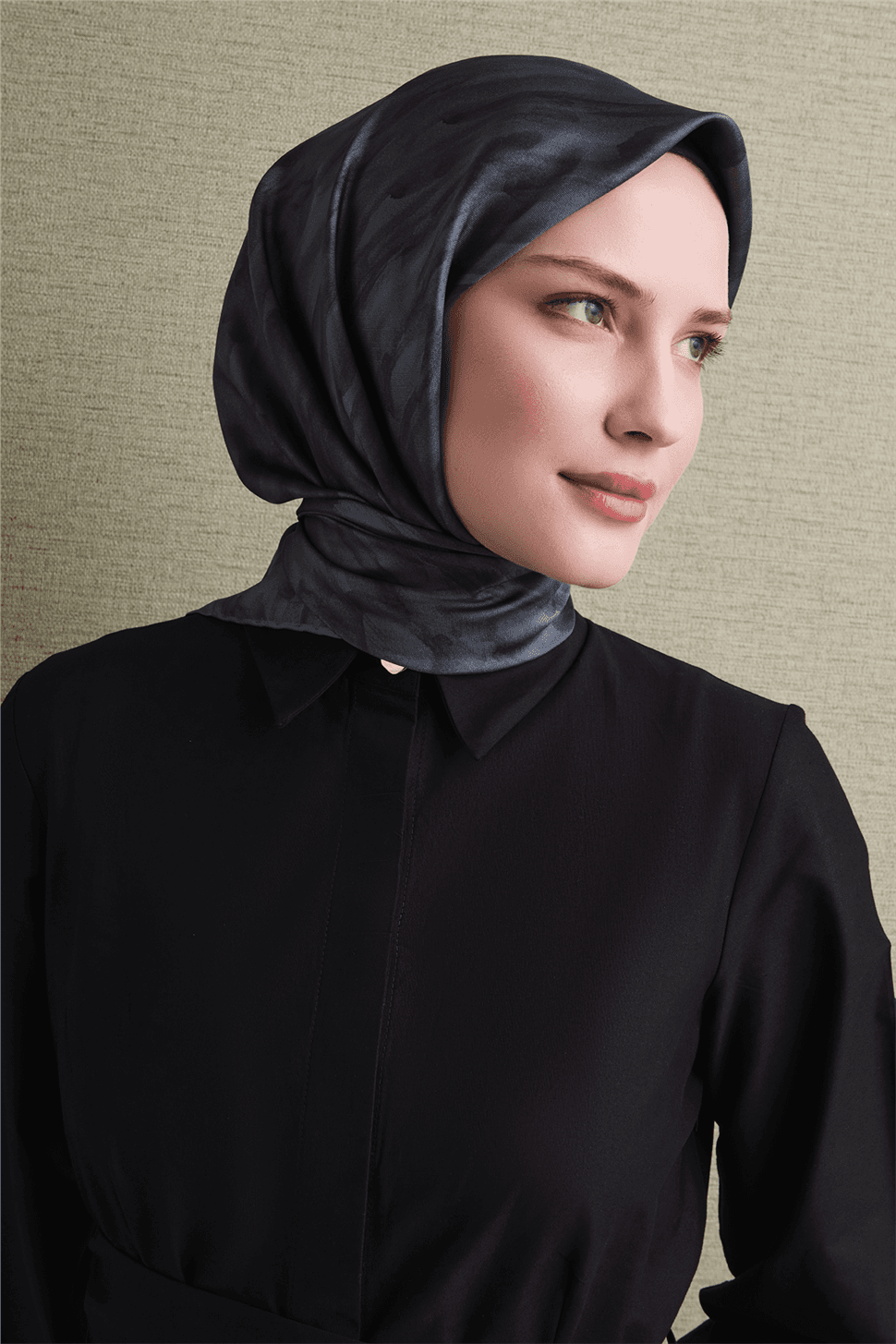 Armine Saf İpek Twill Eşarp 9630D - Gri 3
