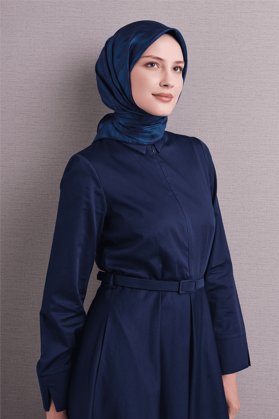 Armine Saf İpek Twill Eşarp 9630D - Mavi