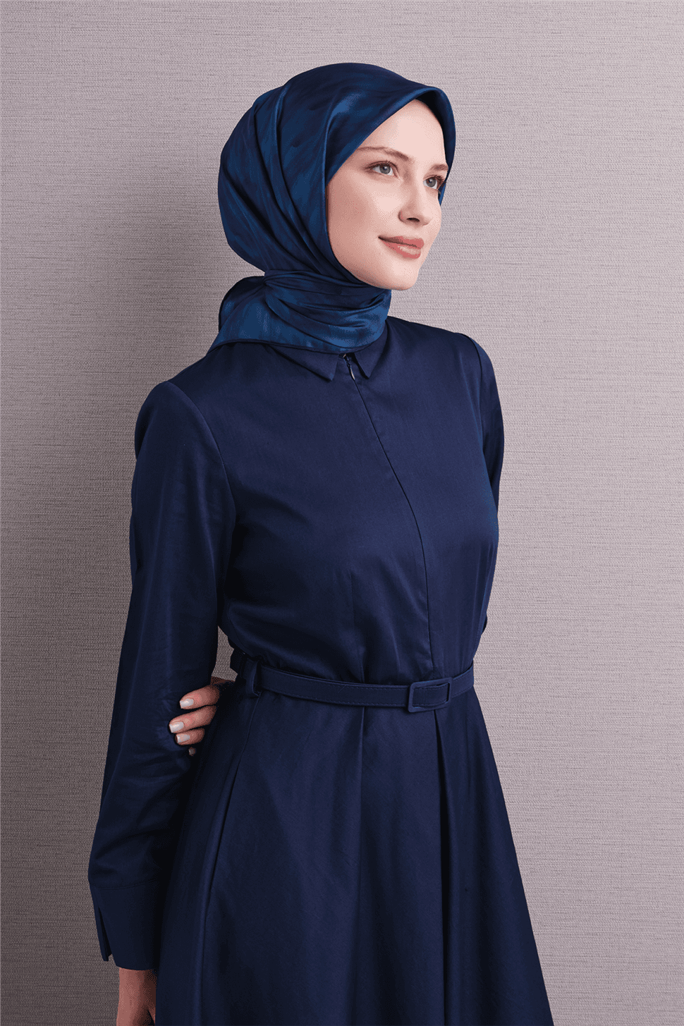 Armine Saf İpek Twill Eşarp 9630D - Mavi 2