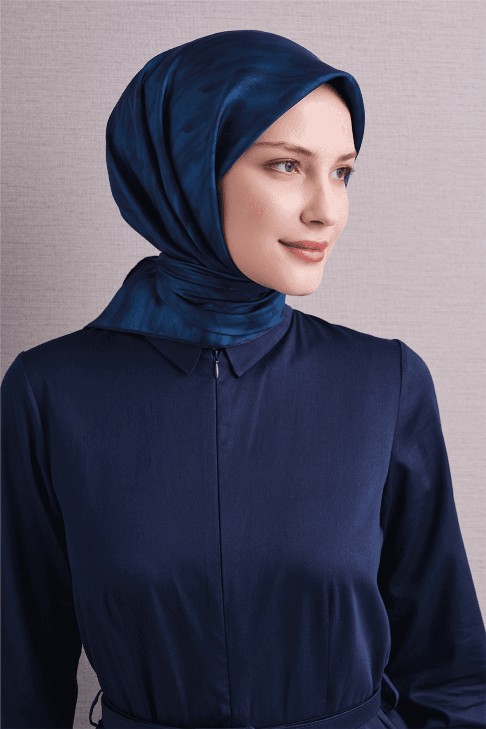 Armine Saf İpek Twill Eşarp 9630D - Mavi 3