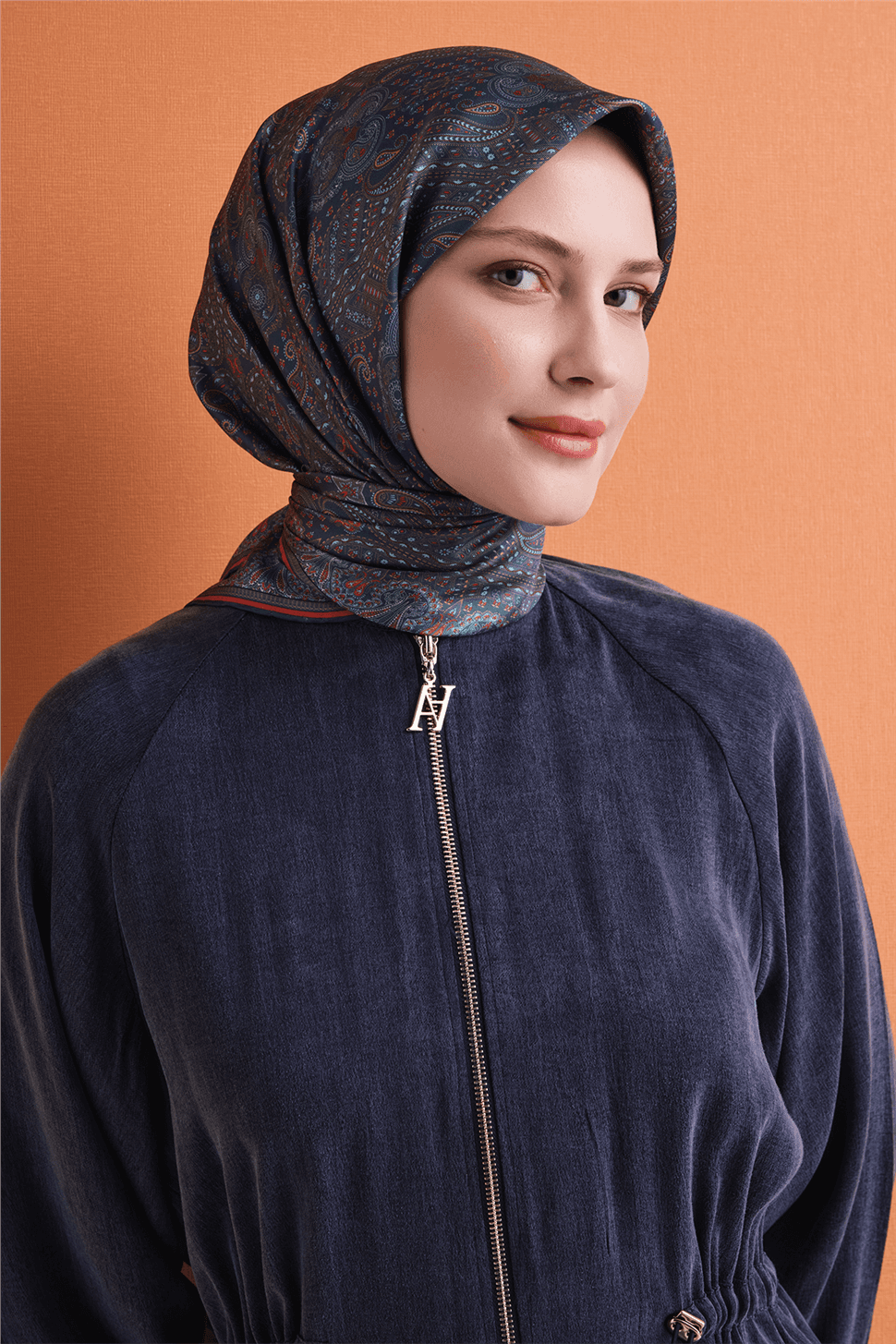 Armine Saf İpek Sura Eşarp 9631D - Mavi 3