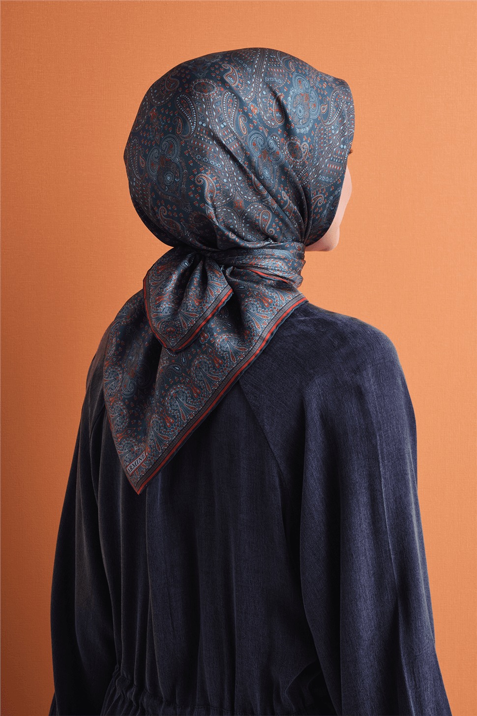 Armine Saf İpek Sura Eşarp 9631D - Mavi 4