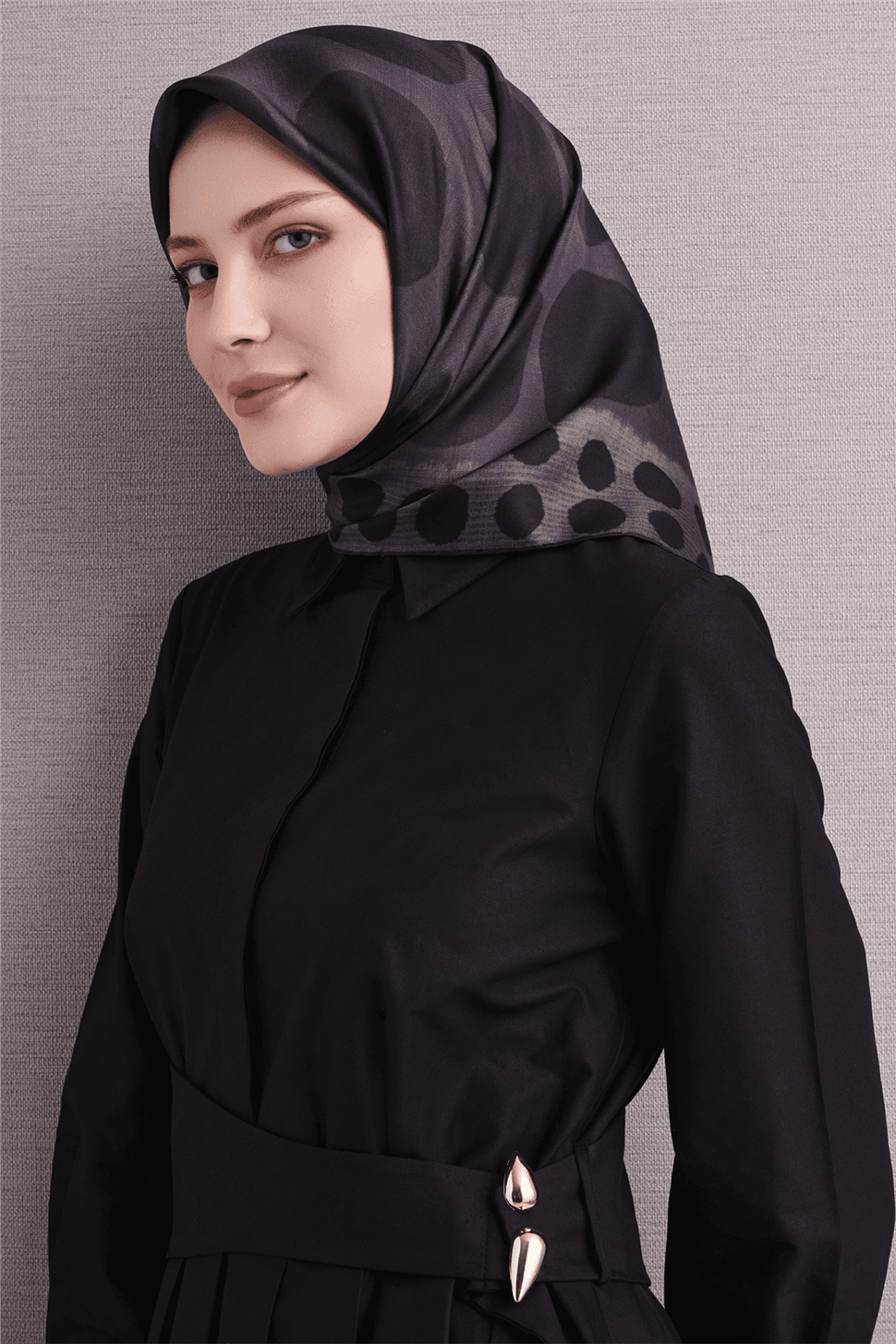 Armine Saf İpek Sura Eşarp 9637D - Gri 3