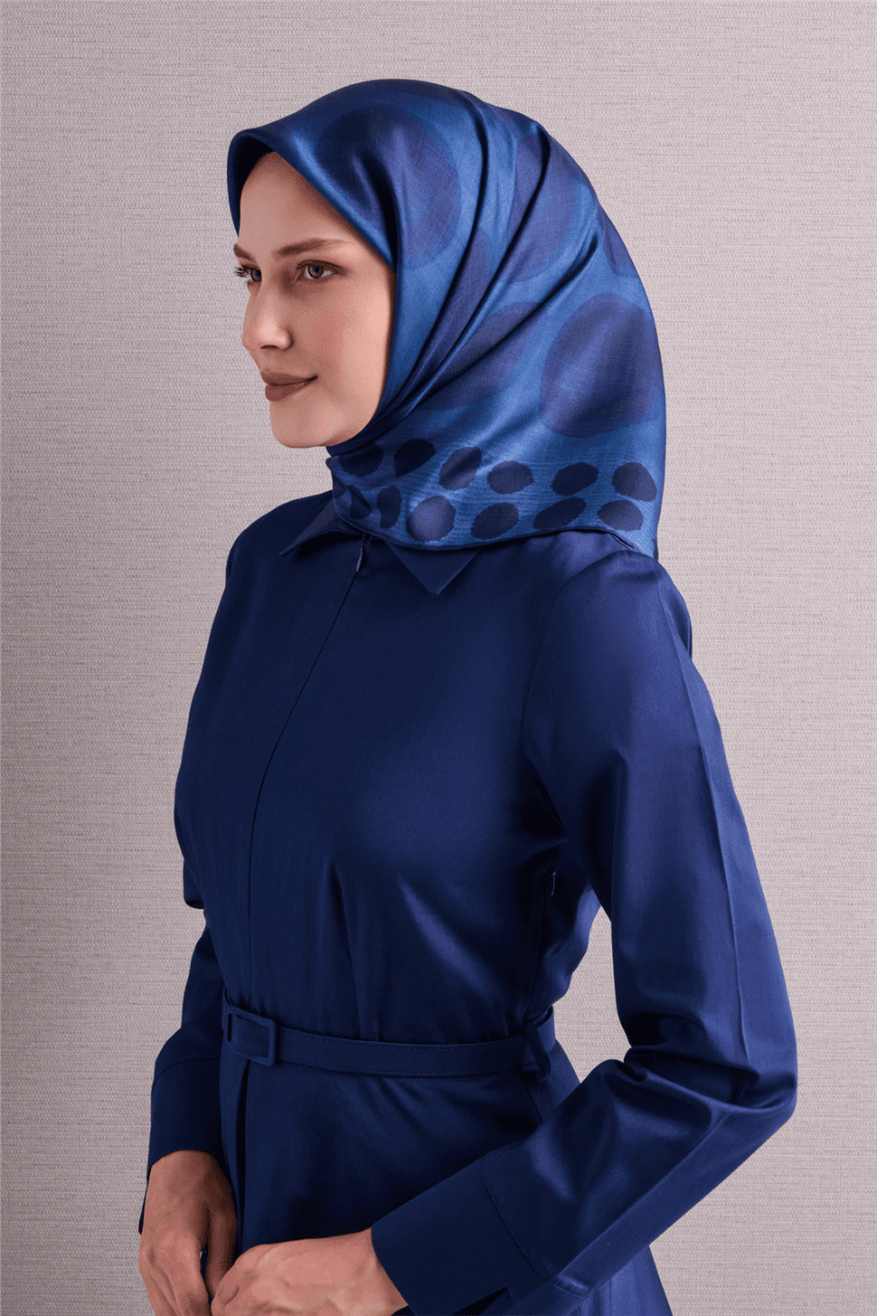 Armine Saf İpek Sura Eşarp 9637D - Mavi 1