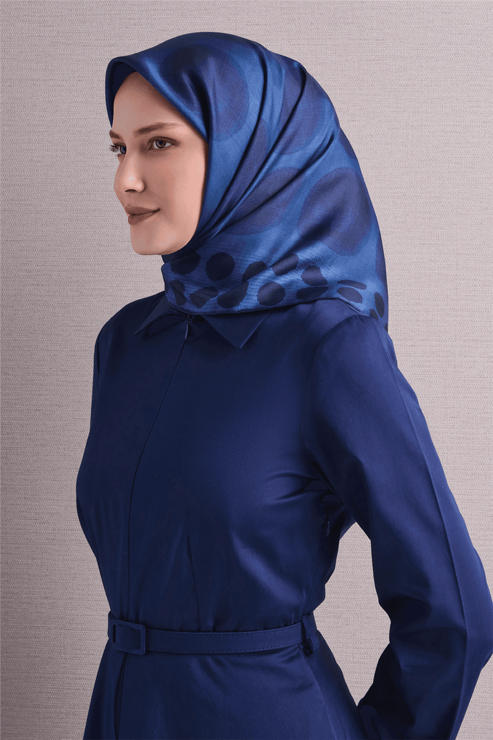 Armine Saf İpek Sura Eşarp 9637D - Mavi 2