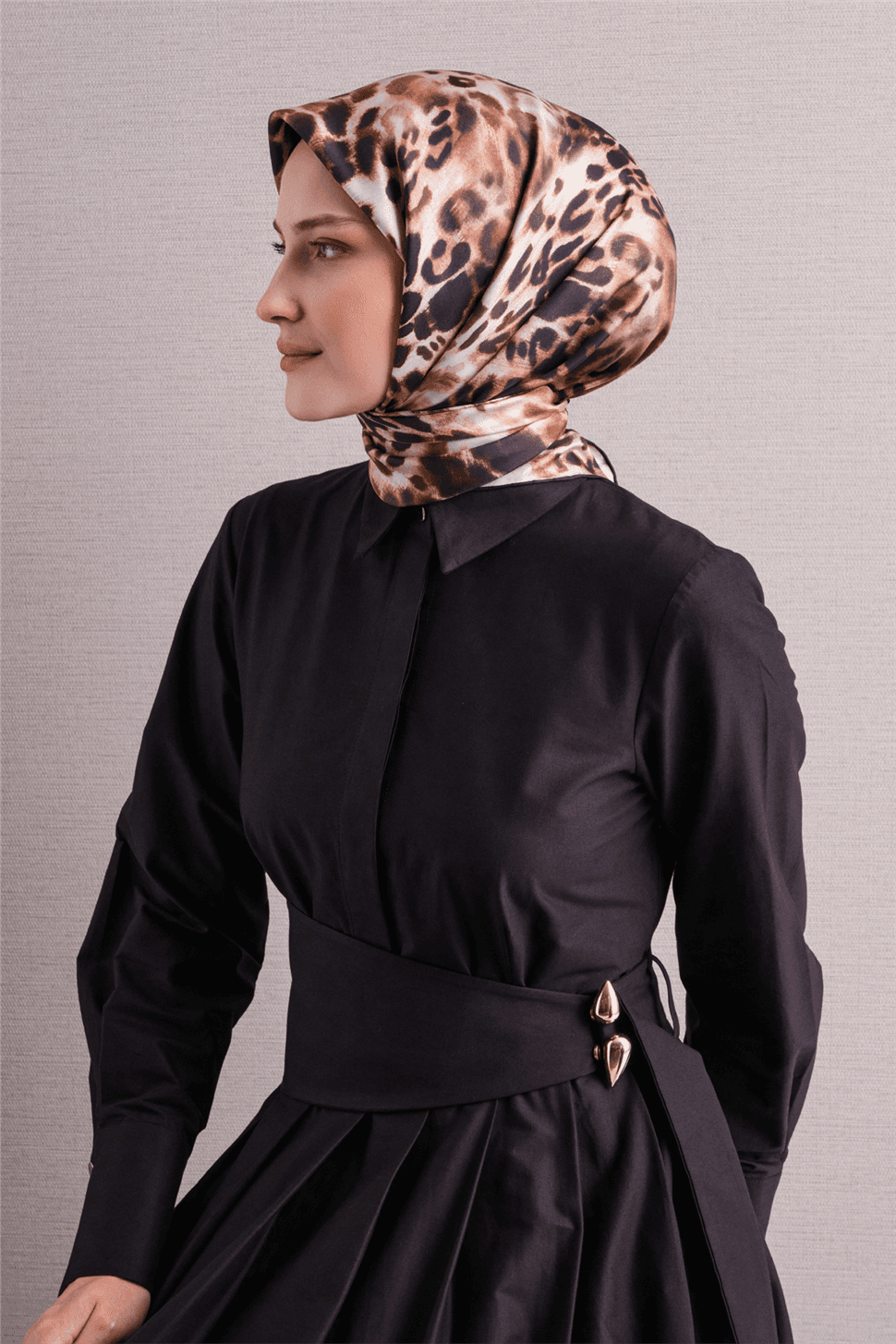 Armine Saf İpek Sura Eşarp 9641D - Kahverengi 3