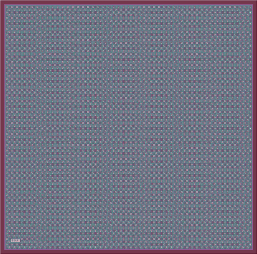 Belli %100 Twill İpek Eşarp 4418D - Mavi 3
