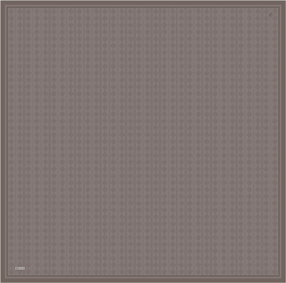 Belli %100 Twill İpek Eşarp 4425D - Kahverengi 3