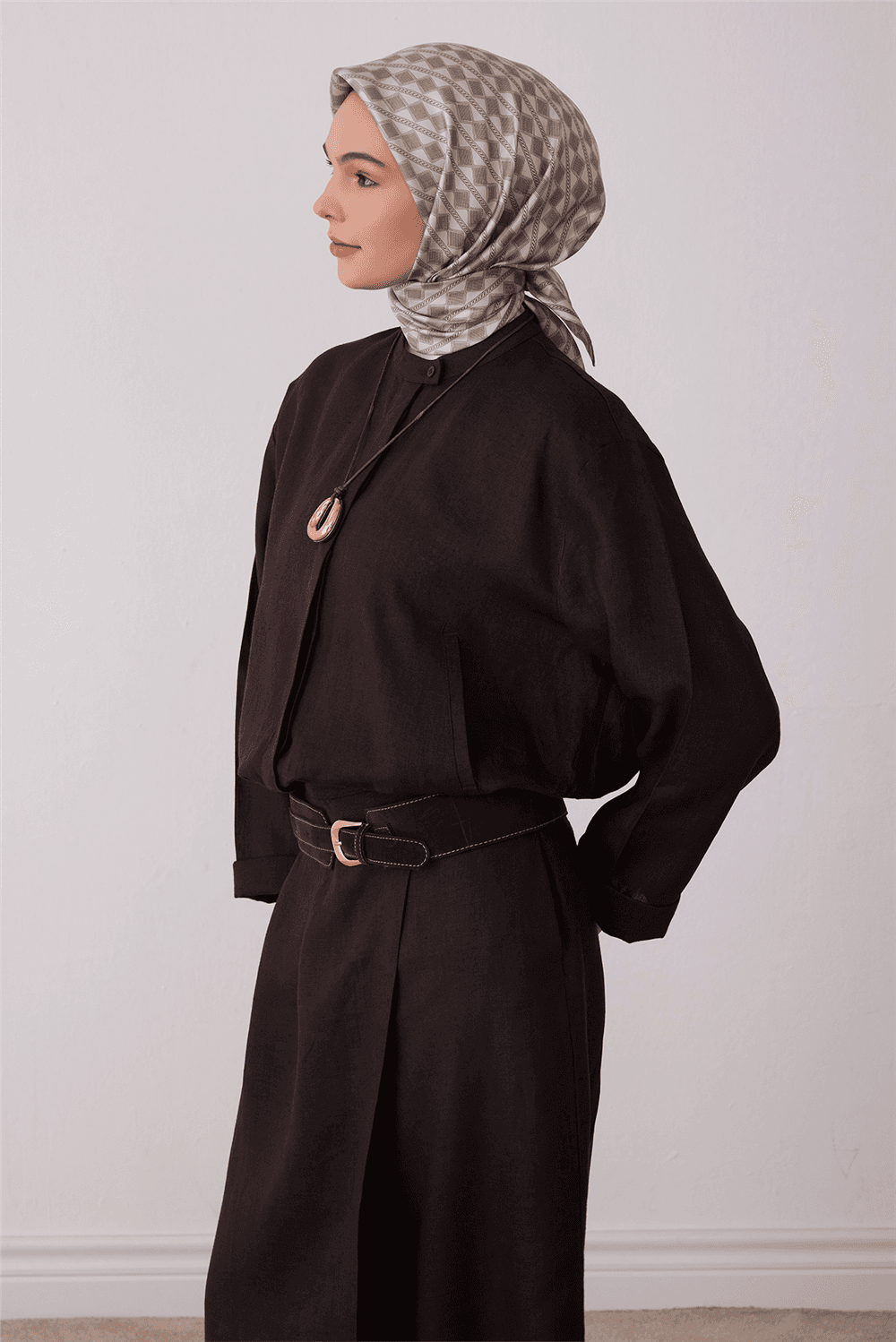 Belli %100 Twill İpek Eşarp 4425D - Bej