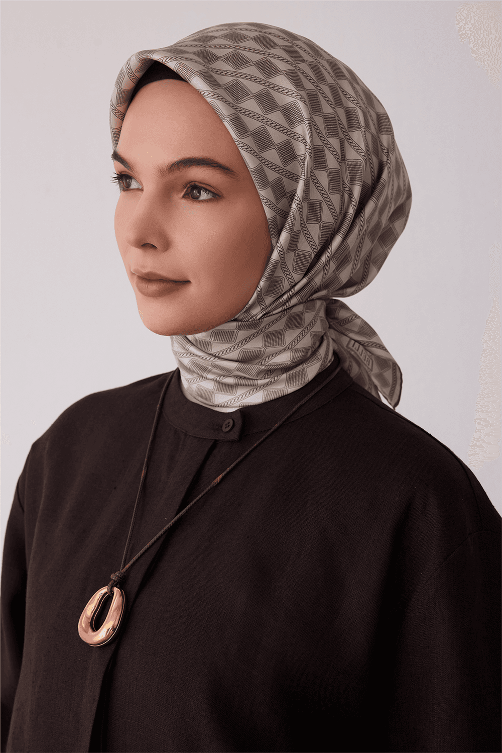 Belli %100 Twill İpek Eşarp 4425D - Bej 2
