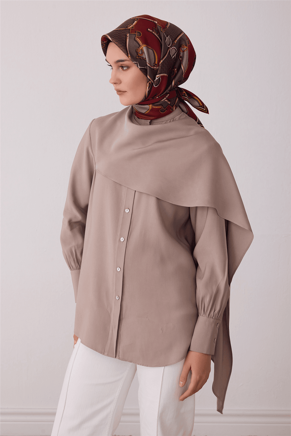 Belli %100 Twill İpek Eşarp 4400D - Kırmızı 1
