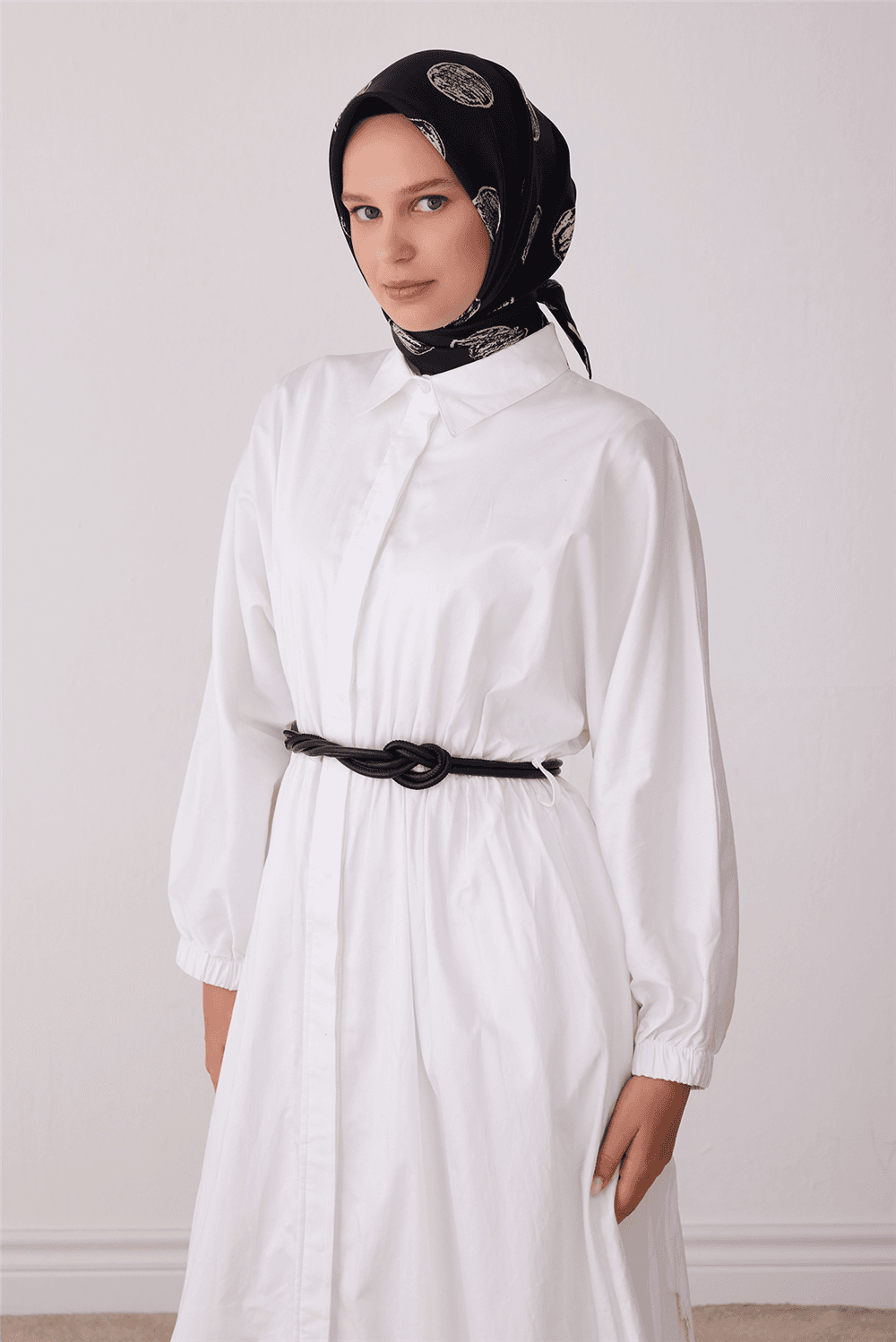 Belli %100 Twill İpek Eşarp 4427D - Siyah