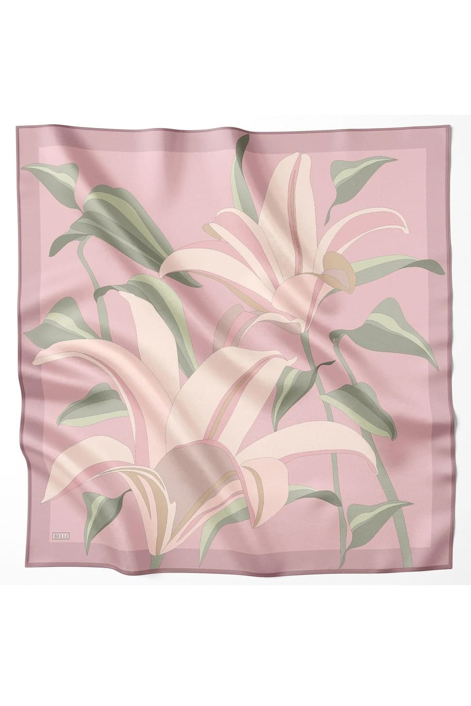 Belli %100 Twill İpek Eşarp 4035D - Pembe 2