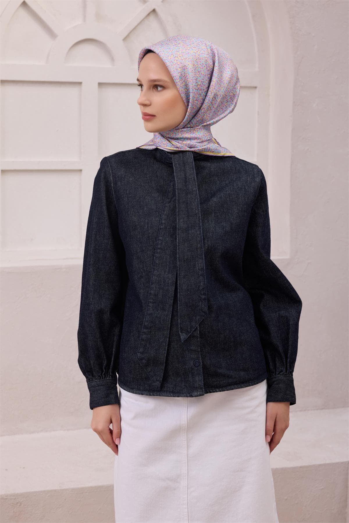 Belli %100 Twill İpek Eşarp 4208D - Mor 1