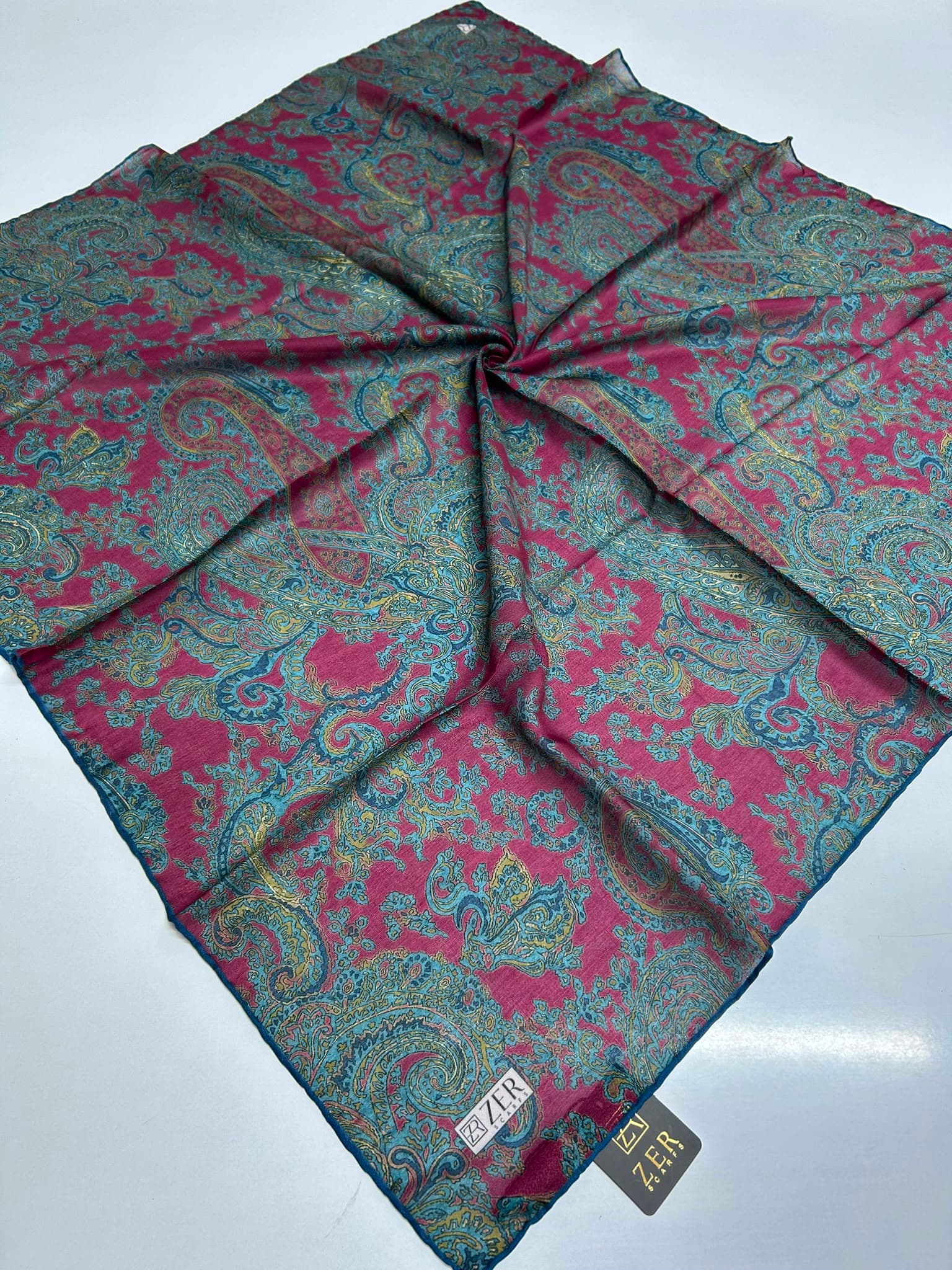Zer Scarfs Paisera Desen Eşarp - Bordo 1