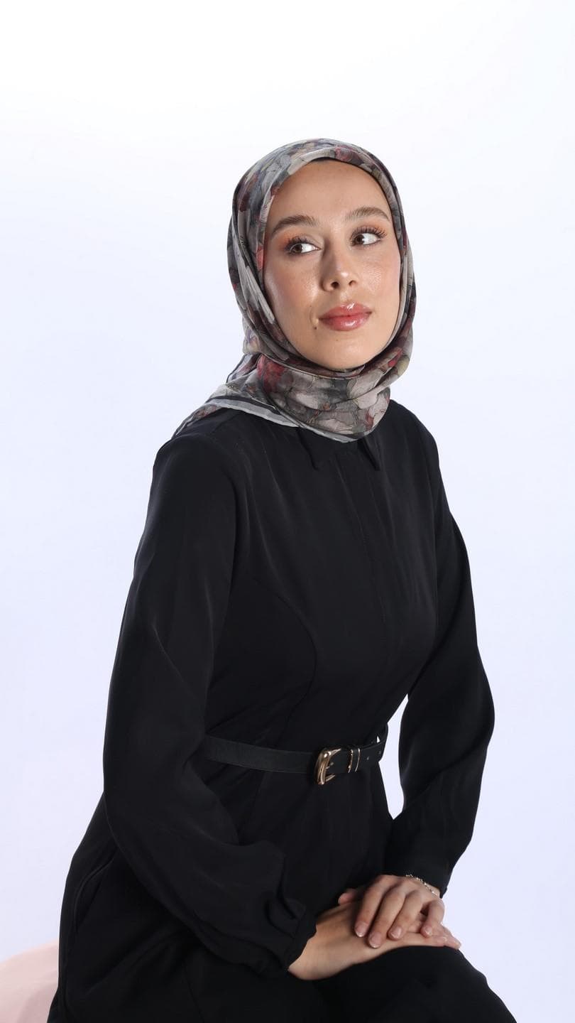 Glamouria Fiora Desen Eşarp - Gri 2