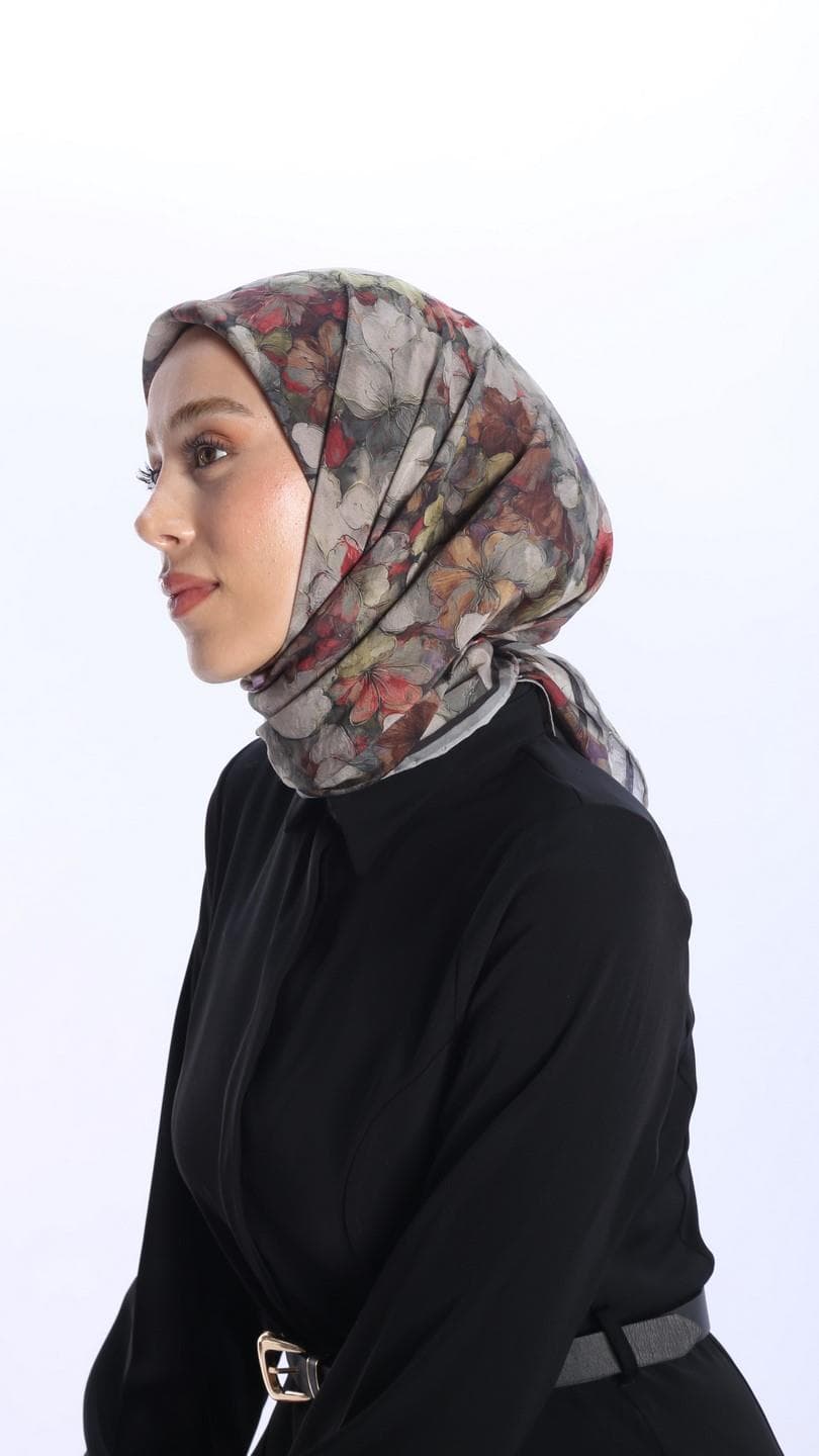 Glamouria Fiora Desen Eşarp - Gri 3
