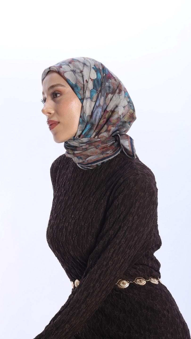 Glamouria Fiora Desen Eşarp - Lacivert 2