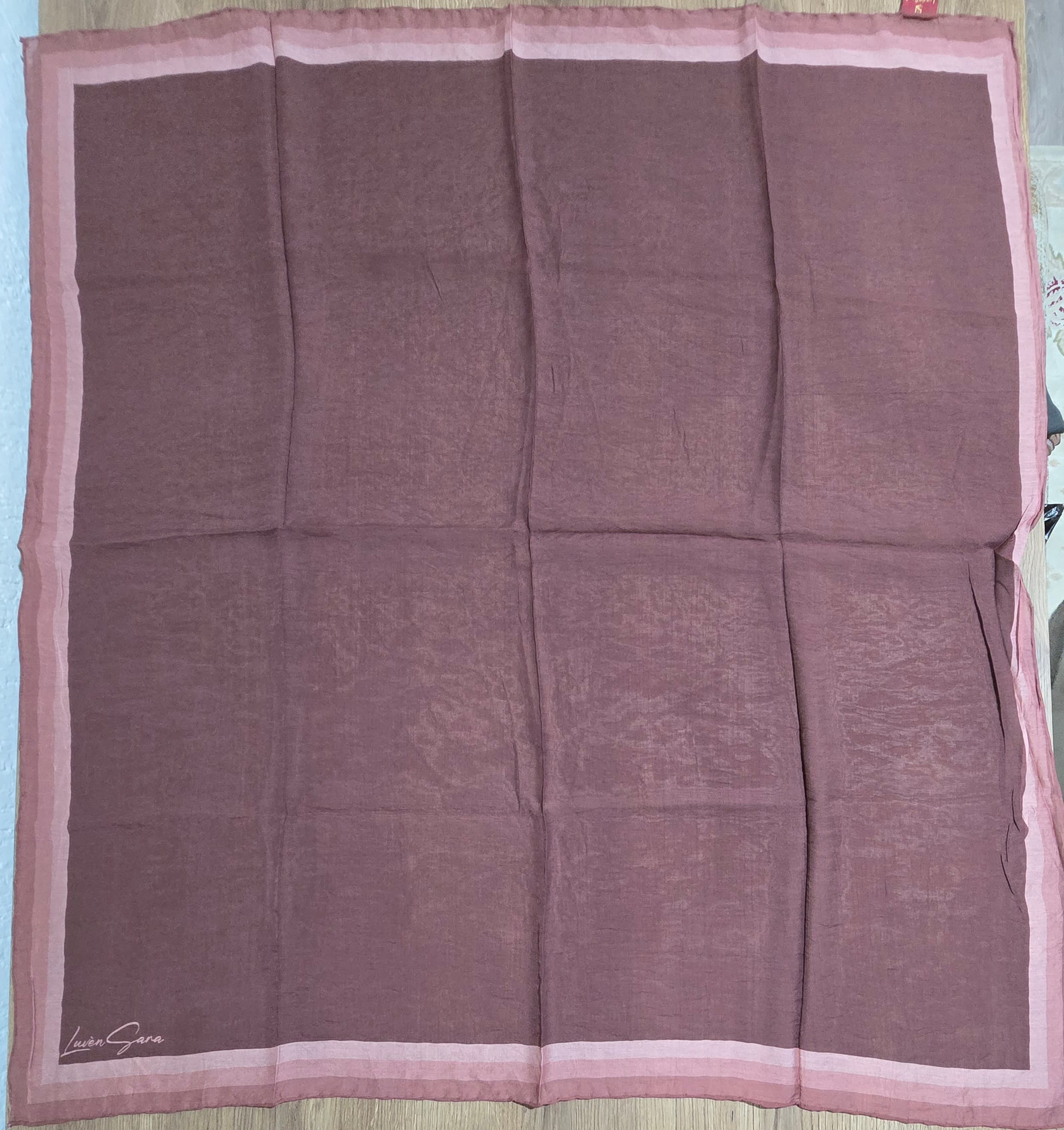 LuvénSara Bordürlü Tensel Eşarp - Pembe 1
