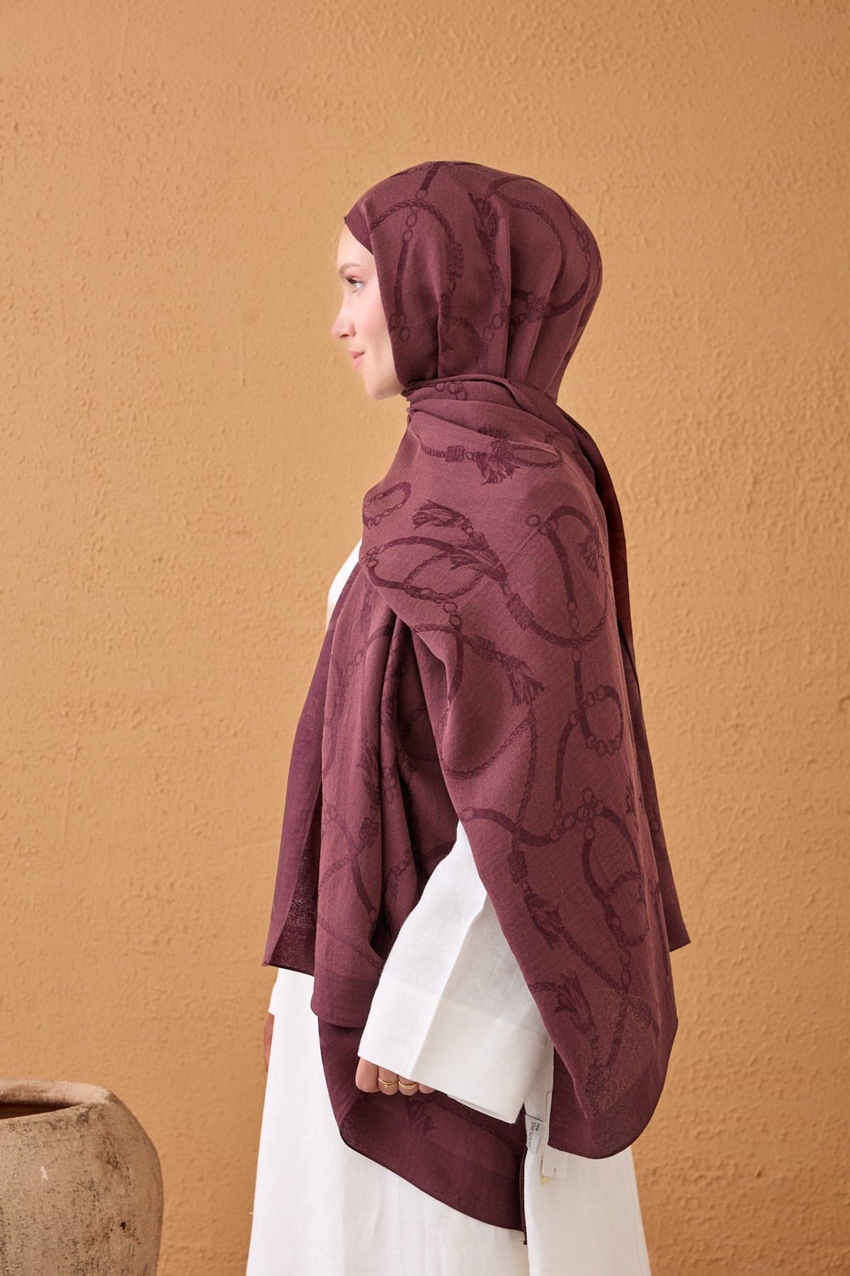 Silk Home Naia Pamuk Şal Halat - Vişne 2