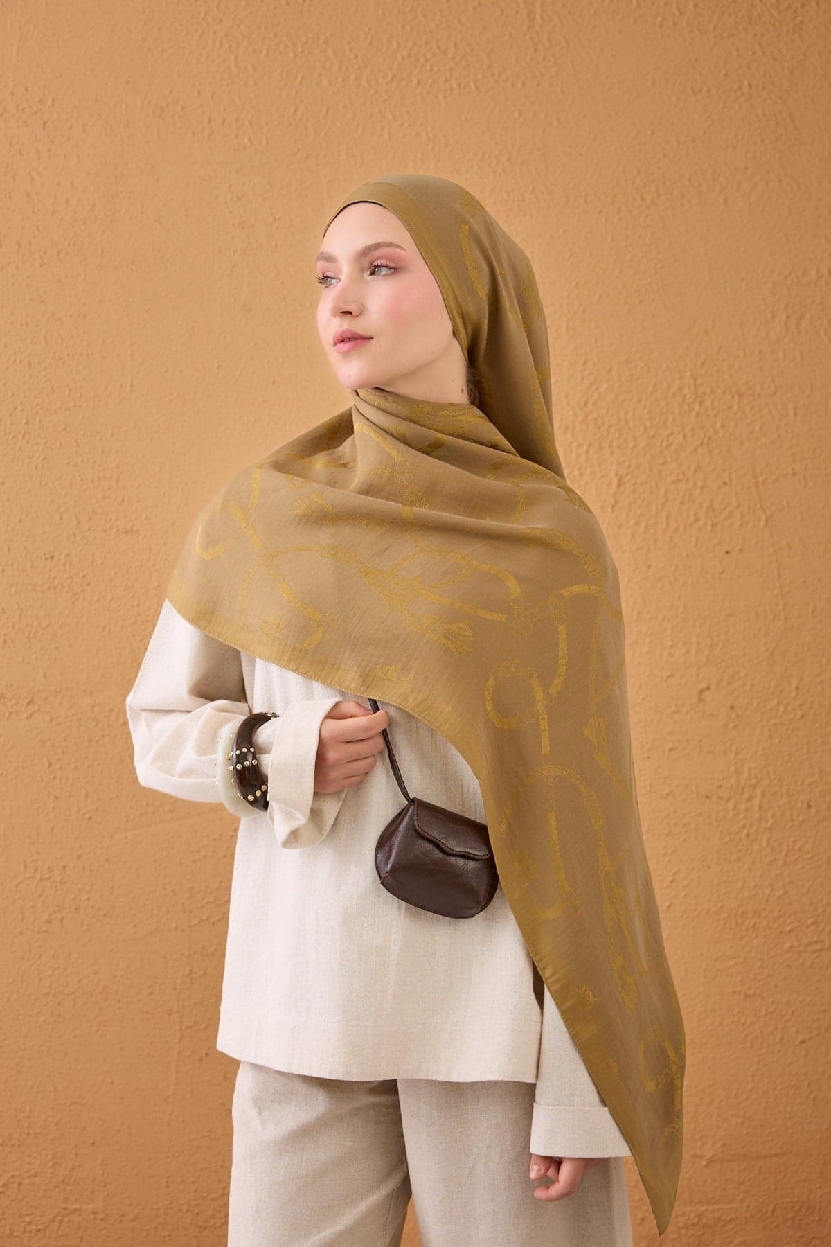Silk Home Naia Pamuk Şal Halat - Hardal 2