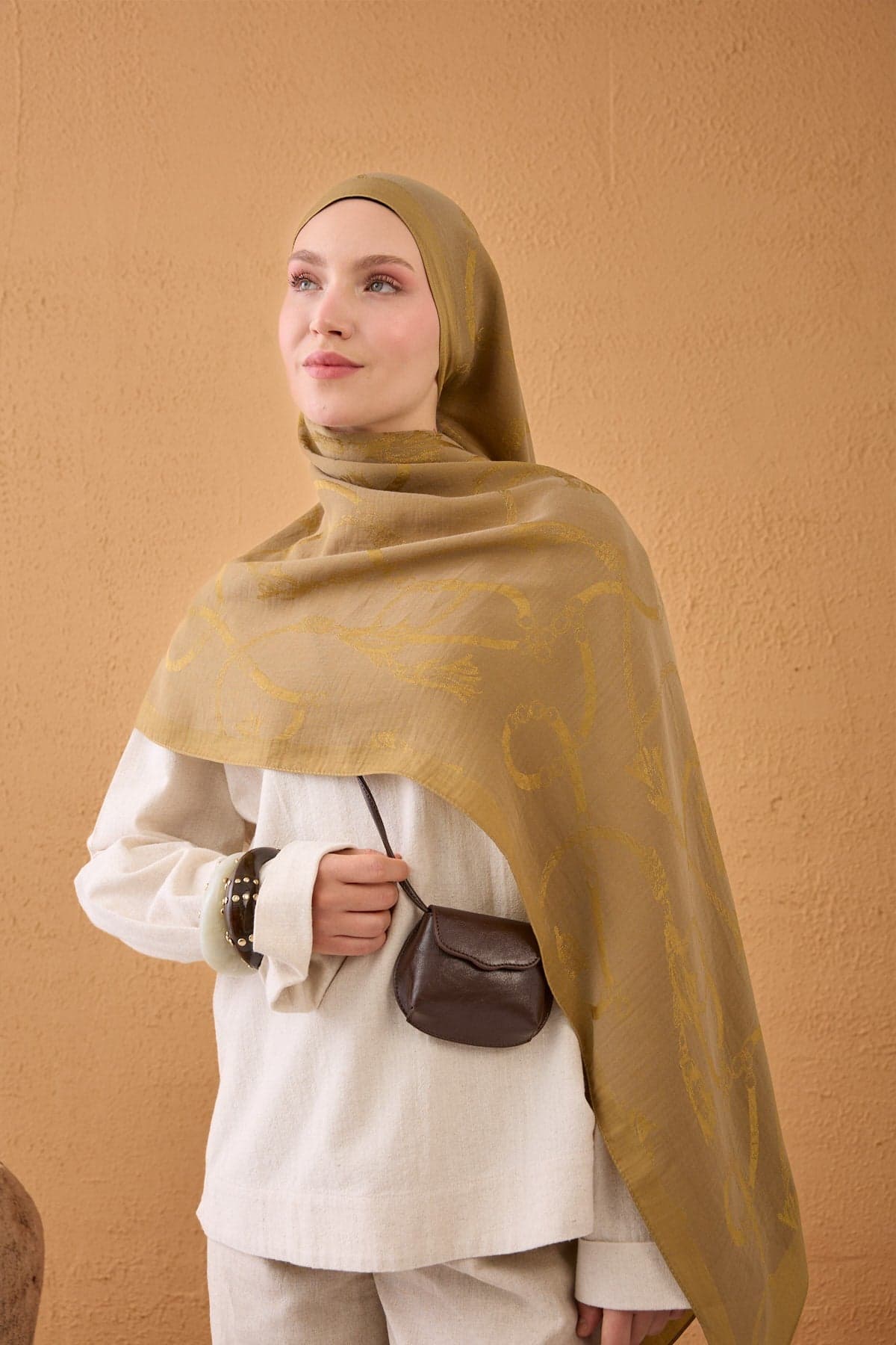 Silk Home Naia Pamuk Şal Halat - Hardal 3